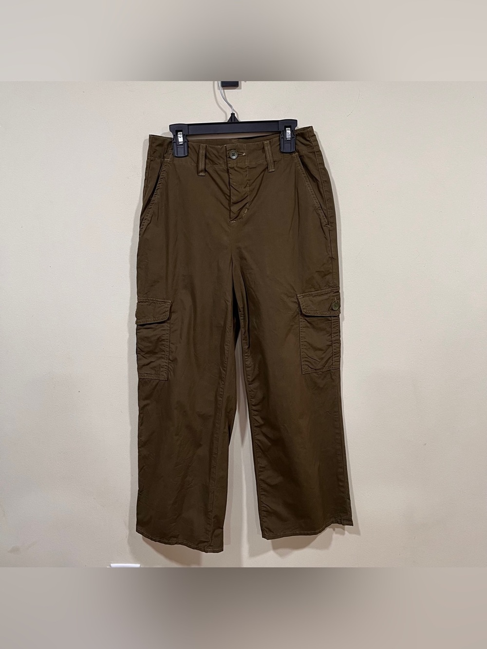 L'AGENCE Zoella High Rise Trousers Khaki Channing Cotton Cargo Twill Pants -24 - Picture 3 of 9